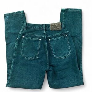 Vintage 80s/90s LA Blues Emereld Green Straight Leg Jeans Sz 4